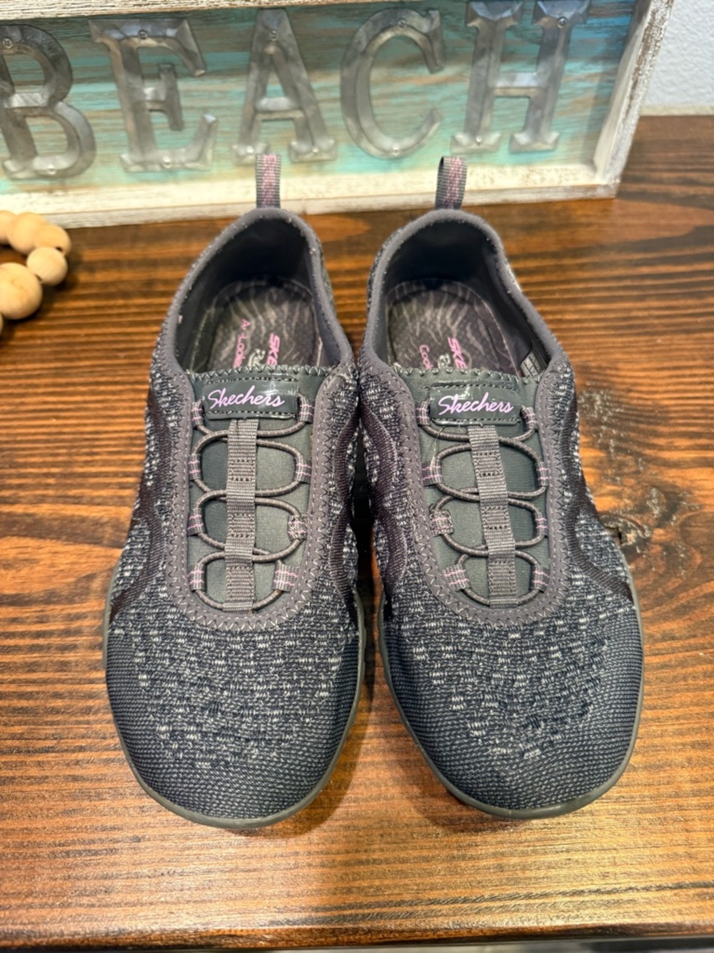 Skechers Womens Active Breathe Easy Fortune knit Slip On Sneaker Gray Sz 7 - Picture 3 of 7
